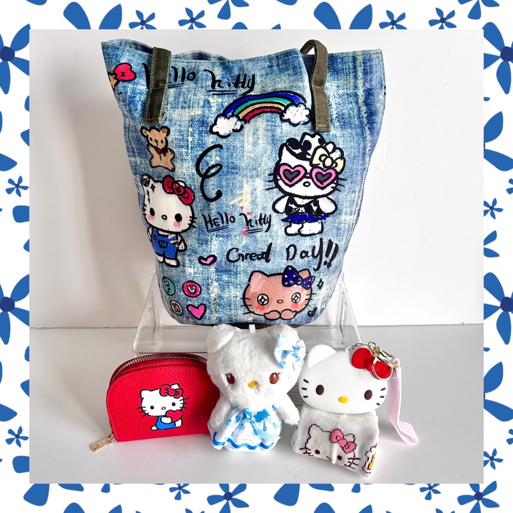 โค๏ธ(HK325) Hello Kitty Adorable 5-Piece Tote Travel Bundle!